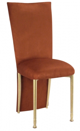 Cognac Suede Jacket and Cushion on Gold Legs (2)