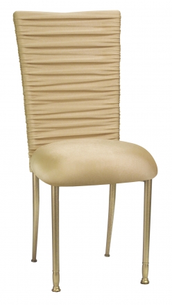 Chloe Gold Stretch Knit Chair Cover and Cushion on Gold Legs (2)