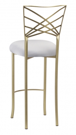 Gold Fanfare Barstool with Silver Knit Cushion (1)