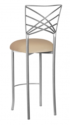 Silver Fanfare Barstool with Champagne Velvet Cushion (1)