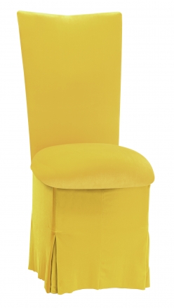 Sunshine Yellow Velvet Chair Cover, Cushion and Skirt (2)