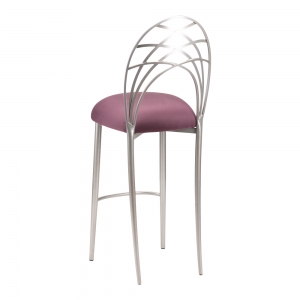 Silver Piazza Barstool with Lilac Suede Cushion (1)