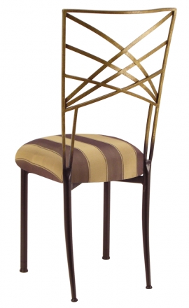 Two Tone Gold Fanfare with Gold and Brown Stripe Cushion (1)