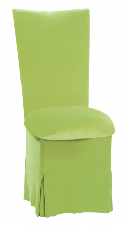 Lime Green Velvet Chair Cover, Cushion and Skirt (2)