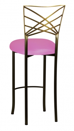 Two Tone Fanfare Barstool with Pink Glitter Knit Cushion (1)