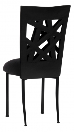 Geometric Chair Cover with Black Suede Cushion on Black Legs (1)