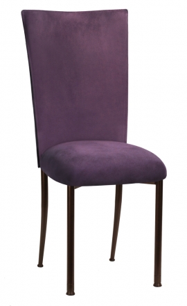 Lilac Suede Chair Cover and Cushion on Brown Legs (2)