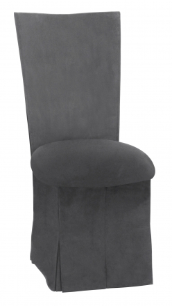 Charcoal Suede Chair Cover and Cushion and Skirt (2)
