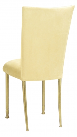 Buttercup Suede Chair Cover and Cushion with Gold Legs (1)