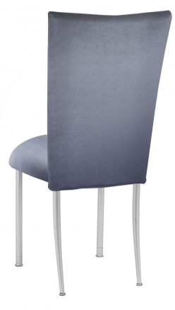 Steel Velvet Chair Cover and Cushion on Silver Legs (1)