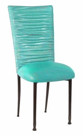Chloe Mermaid Stretch Knit Chair Cover and Cushion on Mahogany Legs (2)