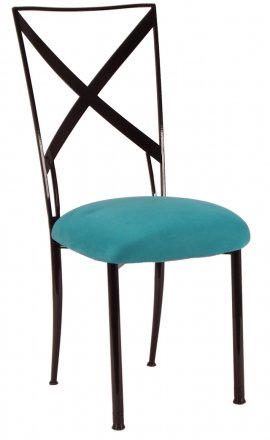 Blak. with Turquoise Suede Cushion (2)