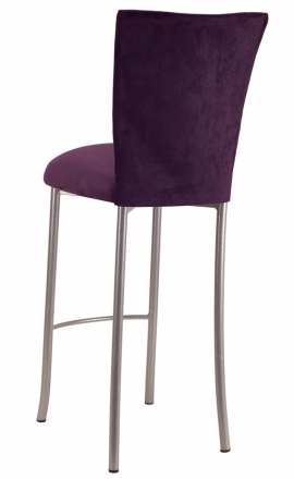 Lilac Suede Barstool Cover and Cushion on Silver Legs (1)