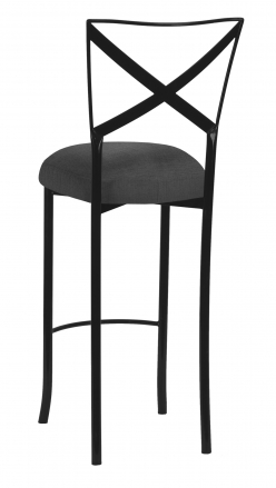 Blak. Barstool with Charcoal Linette Boxed Cushion (1)