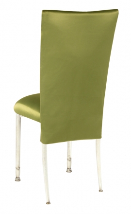 Lime Satin 3/4 Chair Cover and Cushion on Ivory Legs (1)