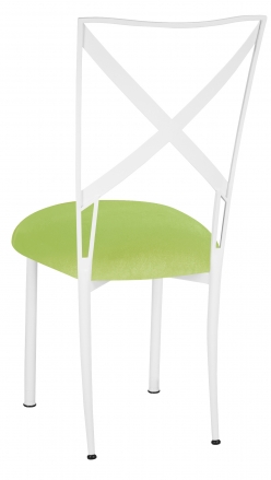 Simply X White with Lime Green Velvet Cushion (1)
