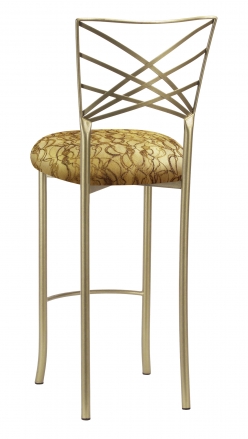 Gold Fanfare Barstool with Gold Lace over Gold Knit Cushion (1)