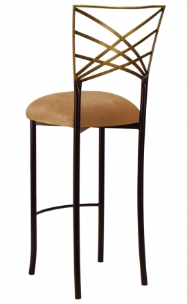 Two Tone Gold Fanfare Barstool with Gold Velvet Cushion (1)