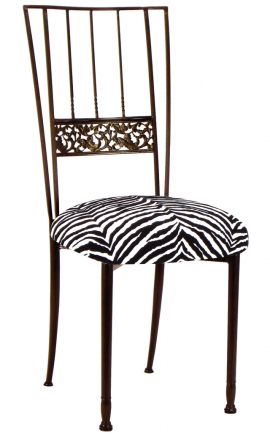 Mahogany Bella Fleur with Zebra Leatherette Cushion (2)