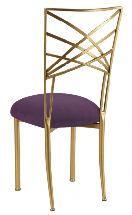 Gold Fanfare with Lilac Suede Cushion (1)
