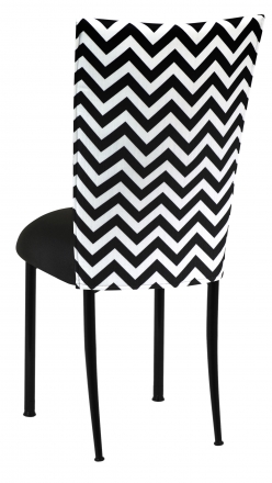 Chevron Chair Cover with Black Stretch Knit Cushion on Black Legs (1)