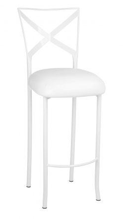 Simply X White Barstool with White Leatherette Boxed Cushion (2)