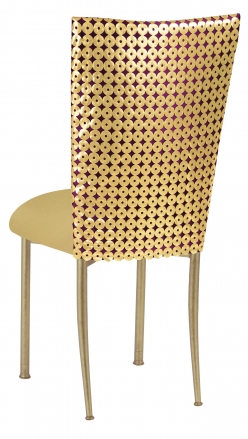 Dragon Eyes Chair Cover and Gold Knit Cushion on Gold Legs (1)