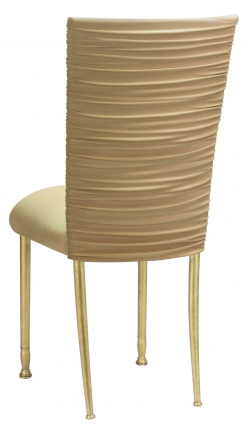 Chloe Gold Stretch Knit Chair Cover and Cushion on Gold Legs (1)