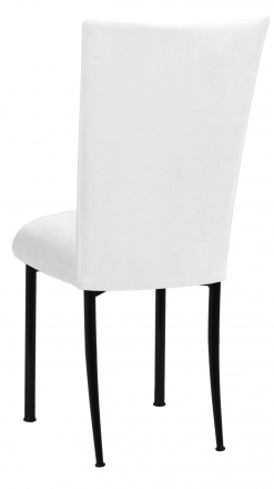 White Suede Chair Cover and Cushion on Black Legs (1)