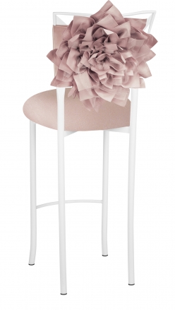 Simply X White Barstool Bloom with Blush Stretch Knit Cushion (1)