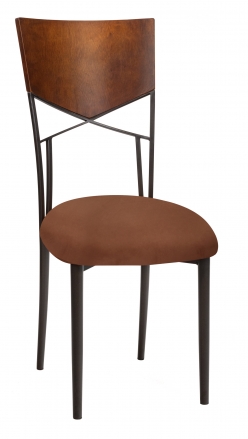 Butterfly Woodback Chair with Cognac Suede Cushion on Brown Legs (2)