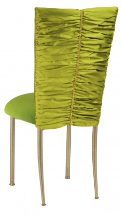 Green Shantung with Gold Rhinestone Accent and Lime Green Cushion on Gold Legs (1)