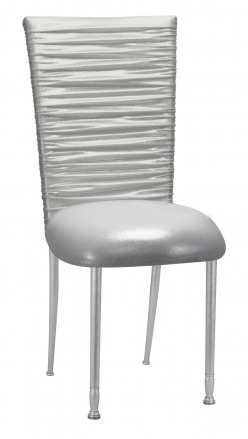 Chloe Metallic Silver on White Foil with Cushion on Silver Legs (2)