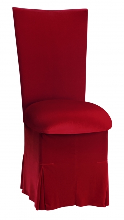 Red Velvet Chair Cover, Cushion and Skirt (2)