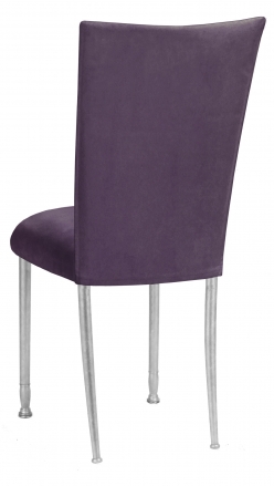 Lilac Suede Chair Cover and Cushion with Silver Legs (1)