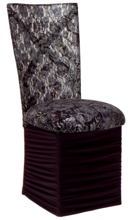 Simply X with Black Lace Chair Cover and Black Lace over Black Stretch Knit Cushion with Chloe Skirt (2)