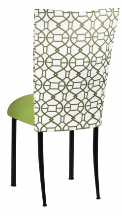 Blade Kaleidoscope Chair Cover with Lime Stretch Knit Cushion on Black Legs (1)