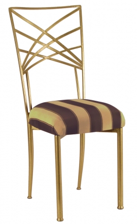 Gold Fanfare with Gold and Brown Stripe Cushion (2)