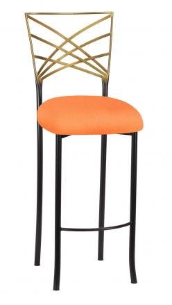 Two Tone Fanfare Barstool with Tangerine Stretch Knit Cushion (2)
