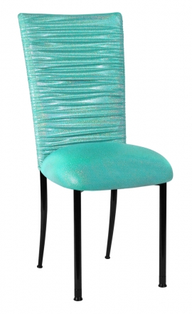 Chloe Mermaid Stretch Knit Chair Cover and Cushion on Black Legs (2)