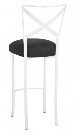 Simply X White Barstool with Charcoal Linette Boxed Cushion (1)