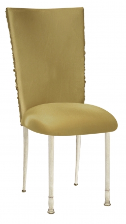 Gold Demure Chair Cover with Gold Stretch Knit Cushion on Ivory Legs (2)