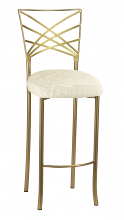 Gold Fanfare Barstool with Victoriana Boxed Cushion (2)
