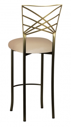 Two Tone Gold Fanfare Barstool with Champagne Velvet Cushion (1)