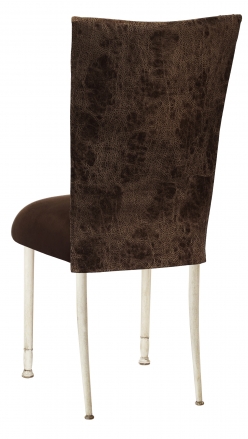 Durango Chocolate Leatherette with Chocolate Suede Cushion on Ivory Legs (1)