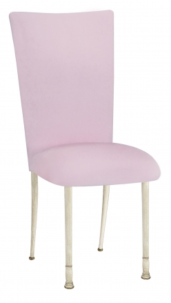 Soft Pink Velvet Chair Cover on Ivory Legs (2)