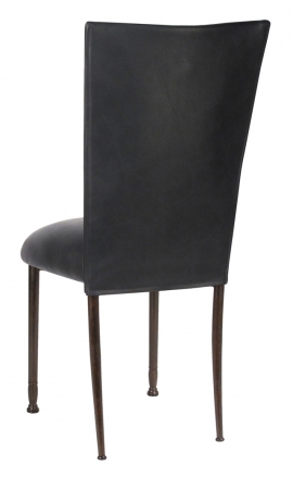 Black Leatherette Chair Cover and Cushion on Mahogany Legs (1)