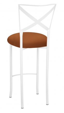 Simply X White Barstool with Copper Stretch Knit Cushion (1)