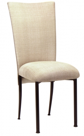 Parchment Linette Chair Cover and Cushion on Black Legs (2)