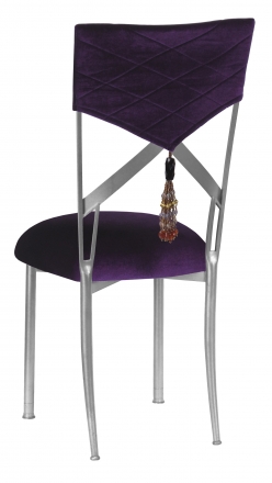 Eggplant Velvet Hat and Tassel Chair Cover with Cushion on Simply X (1)